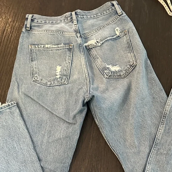 Agolde 90s Women’s Ripped Light Blue Jeans - Picture 6 of 8